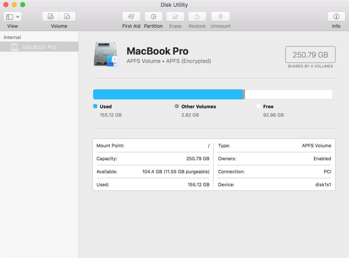 check disk space on a mac