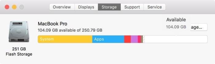 view mac hard drive space usage