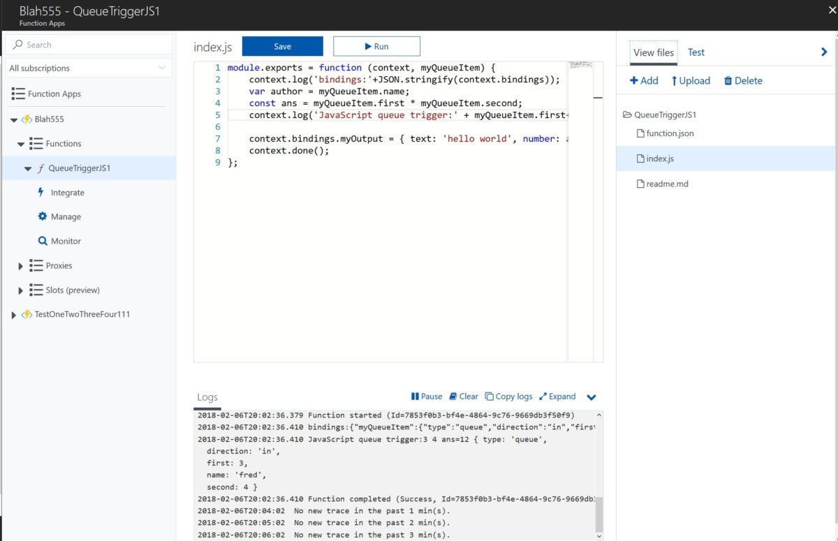 microsoft azure functions ide