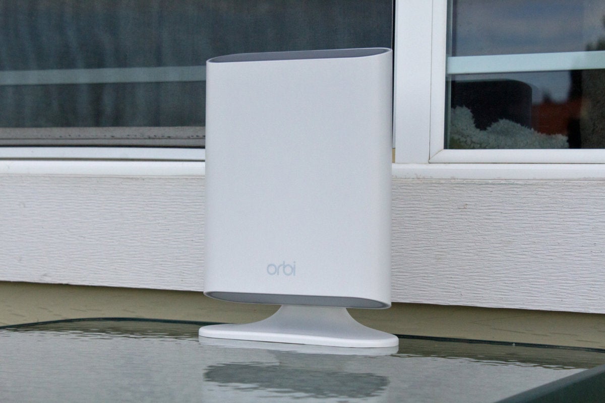 Orbi Outdoor Satellite in its test location