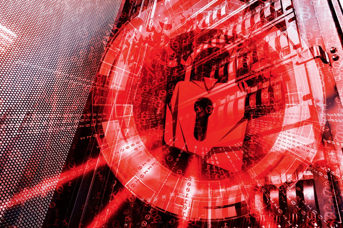 red padlock cybersecurity threat ransomeware