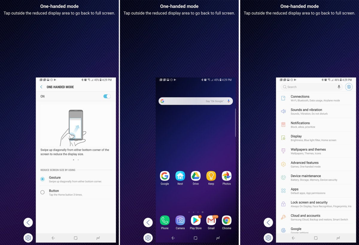 samsung galaxy s9 one handed