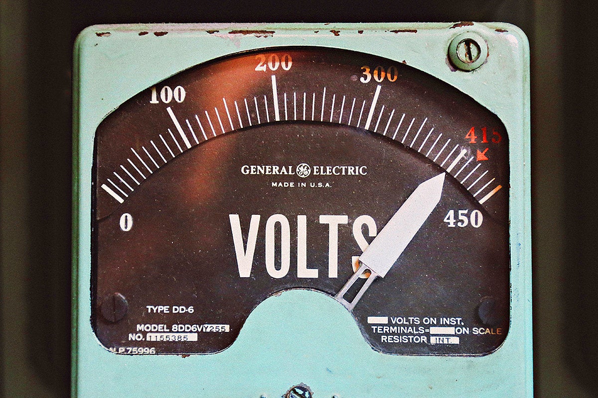 vintage voltmeter gauge