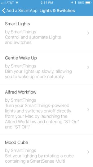 SmartThings app