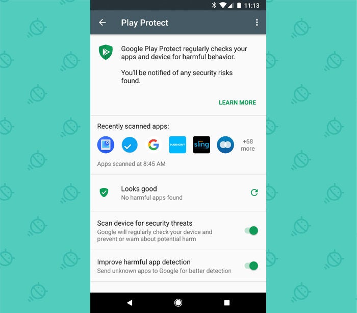 Android Security Settings: Play Protect