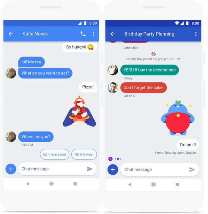 android messages chat features