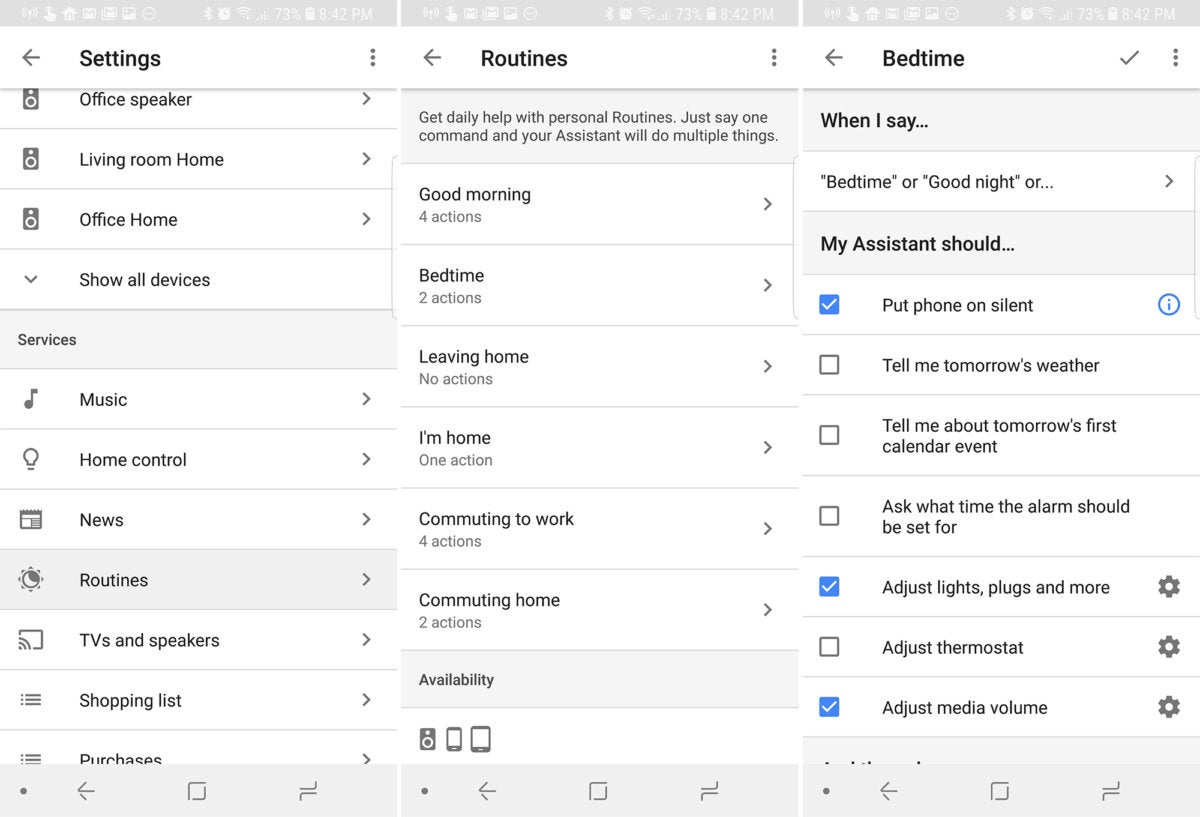 google assistant routines