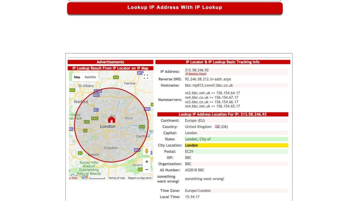 how to trace ip address bbc3