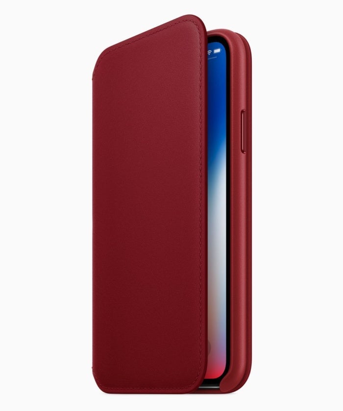 iphone x project red leather folio