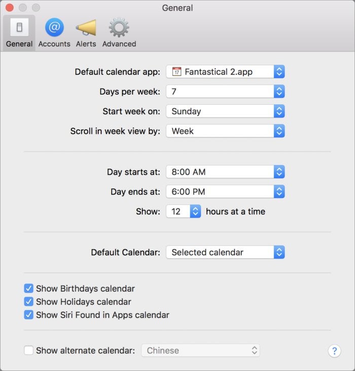 holidays calendar for mac