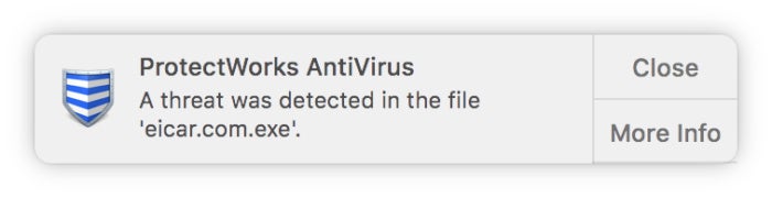 macav protectworks malware detected