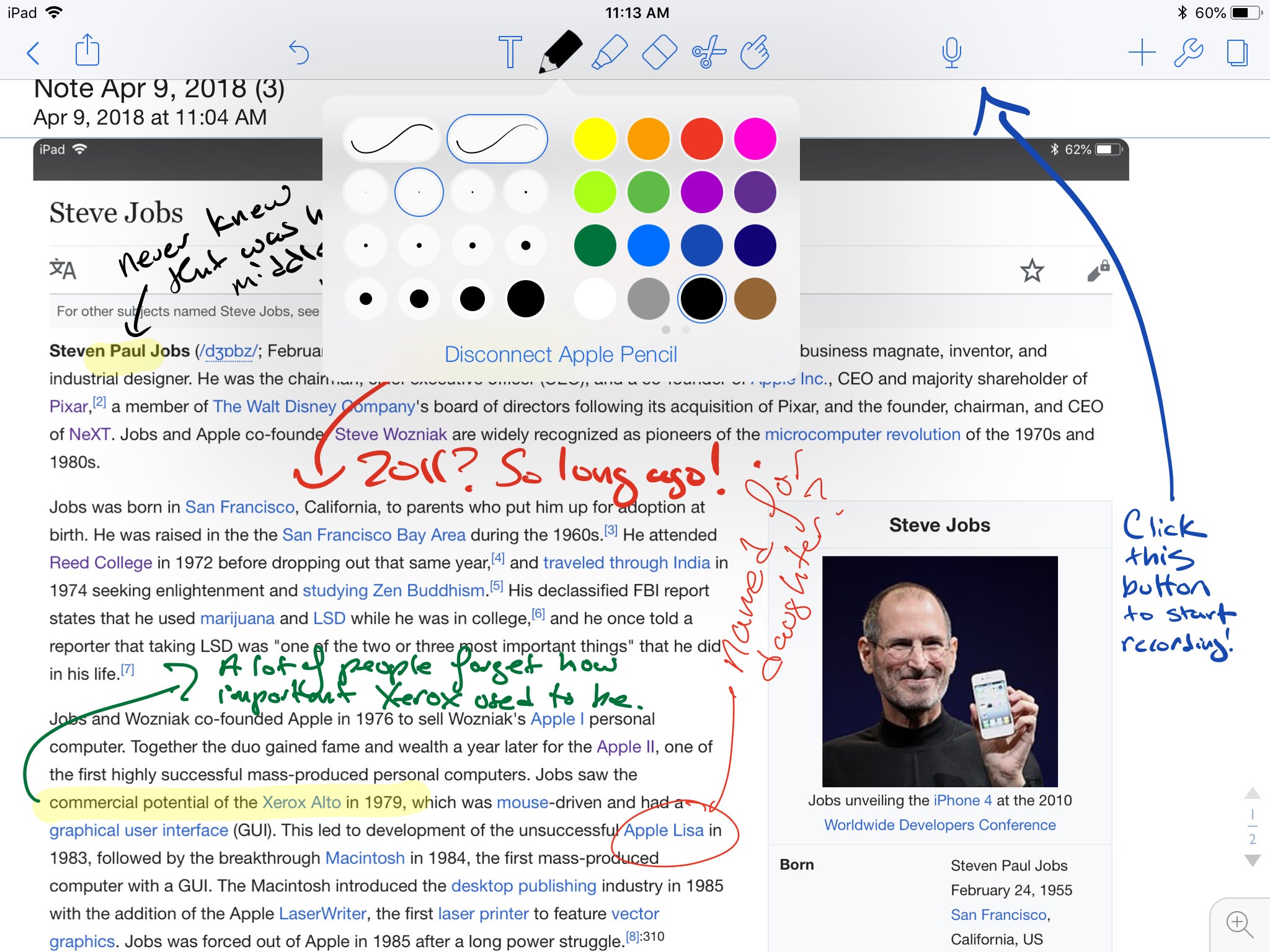notability table tool