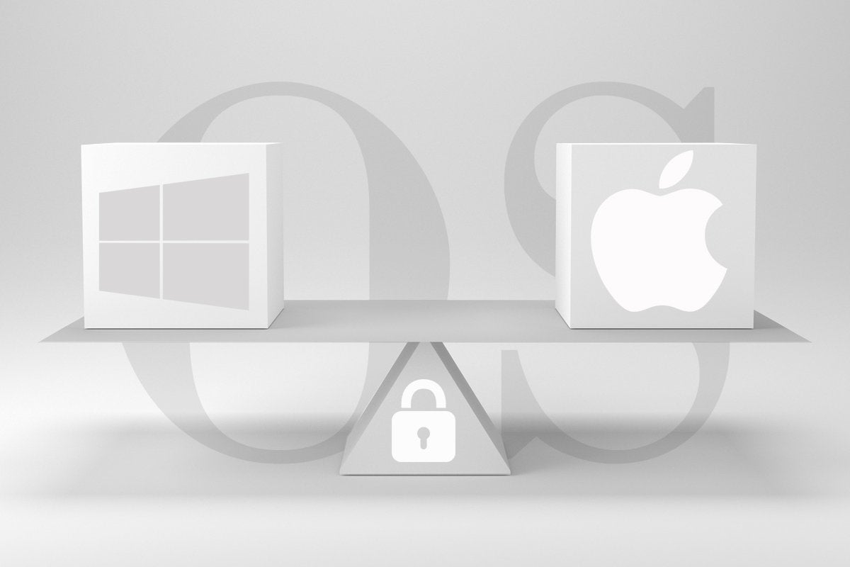 scale balance compare apple os versus windows 10 os