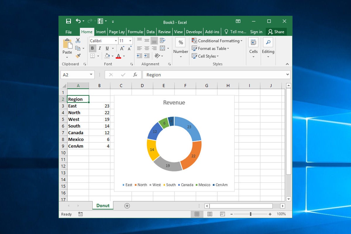 Embedded Clustered Column Chart