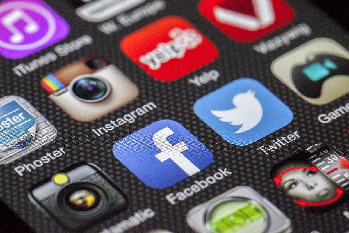 Social media apps—among them, Facebook, Twitter and Instagram