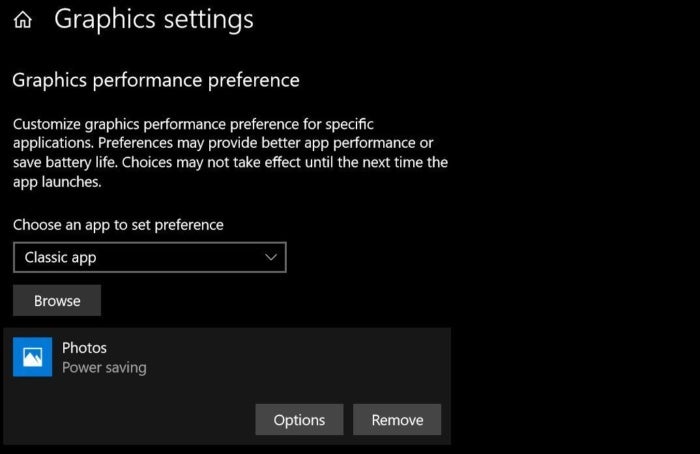 windows 10 per app gpu settings