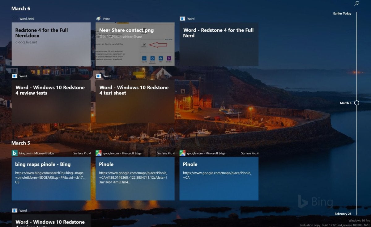 windows 10 timeline