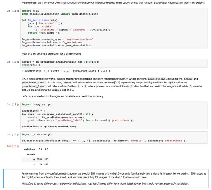 amazon sagemaker factorization confusion matrix