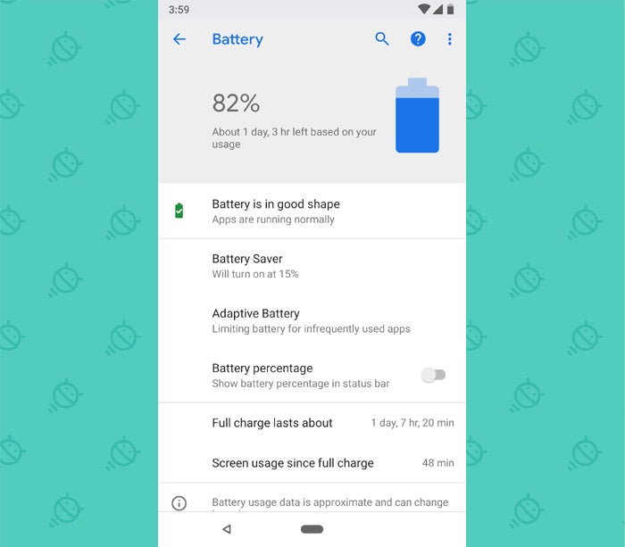 Android P Features: Battery Estimates