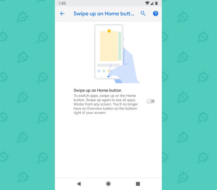 Android P Gesture Navigation: Home Butt