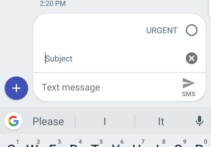 android messages subject