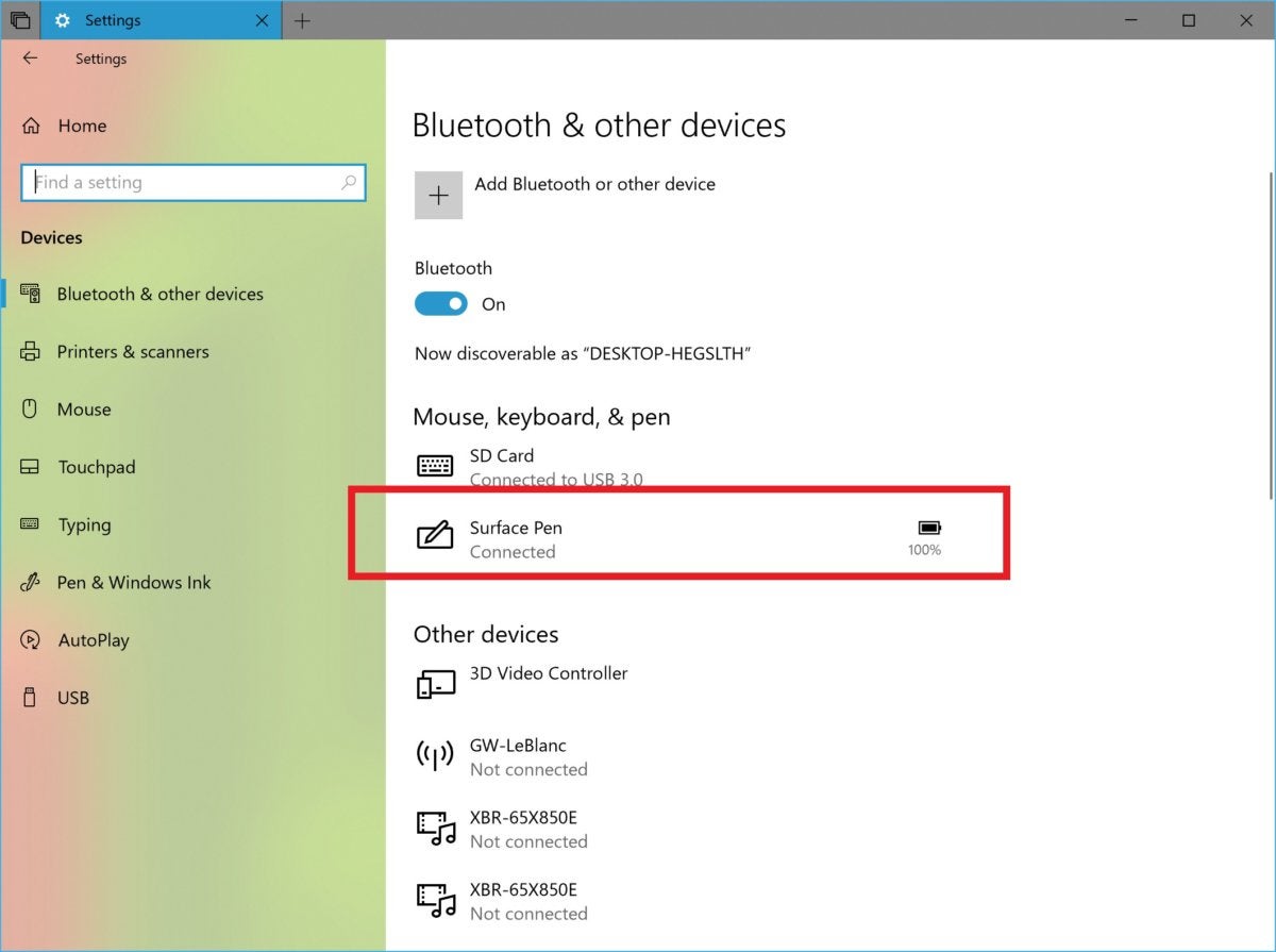 Microsoft Windows 10 Redstone 5 Bluetooth Battery