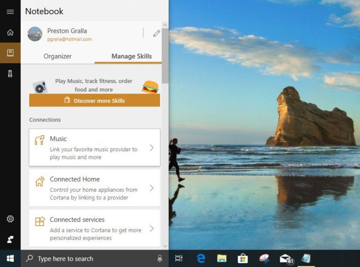 Cortana manage skills