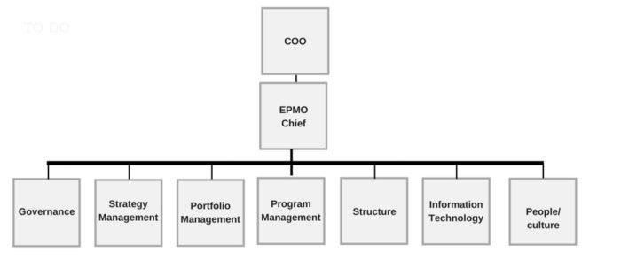 EPMO structure and high-level reporting model