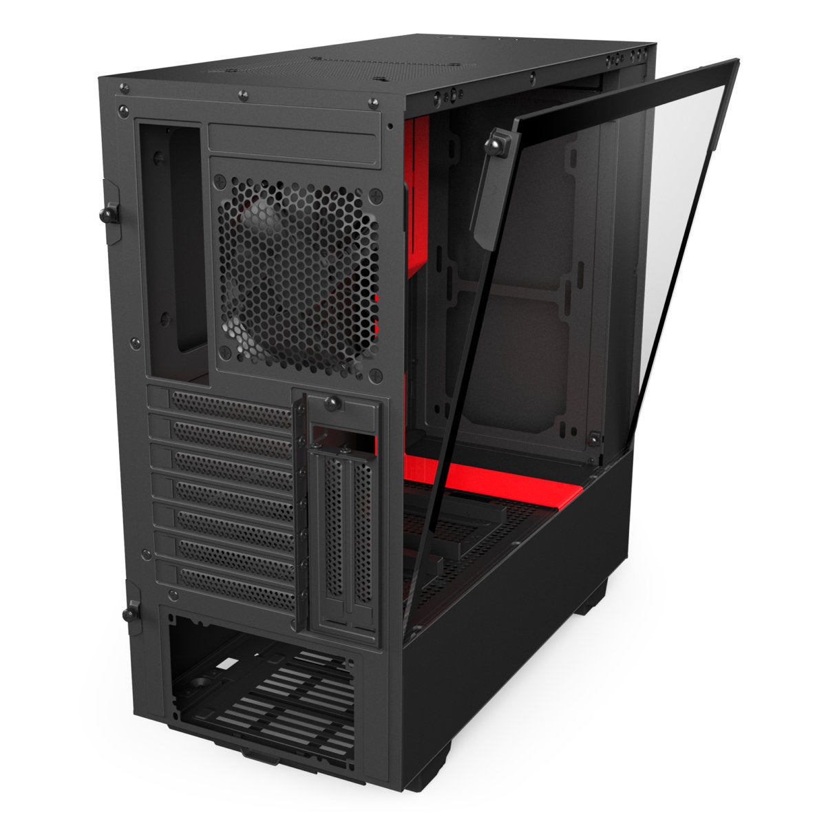 h500i black red no system rear hinged glass