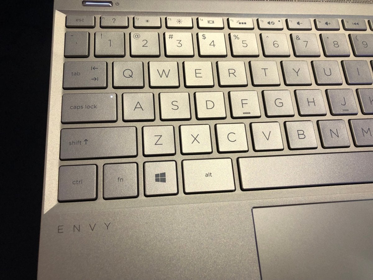 hp envy 13 keyboard detail