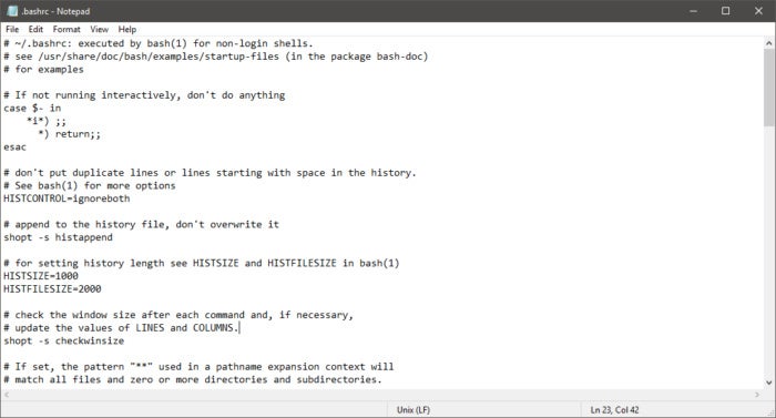 Microsoft Windows 10 Redstone 5 line endings for notepad