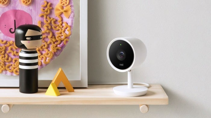 nest cam iq review on shelf