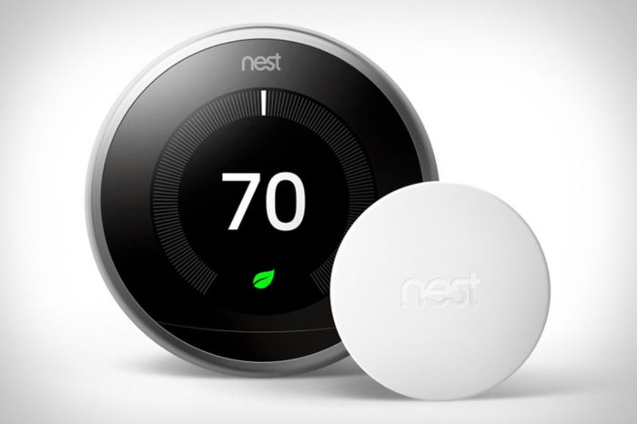 nest learning thermostat and sensor