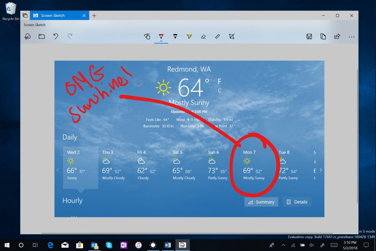 Microsoft Windows 10 Redstone 5 screen sketch app