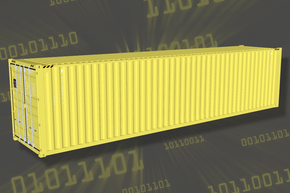 yellow shipping container