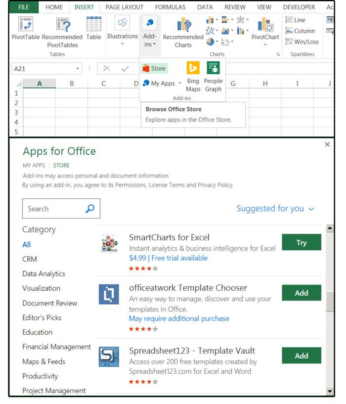 how to download add ins for excel 2016