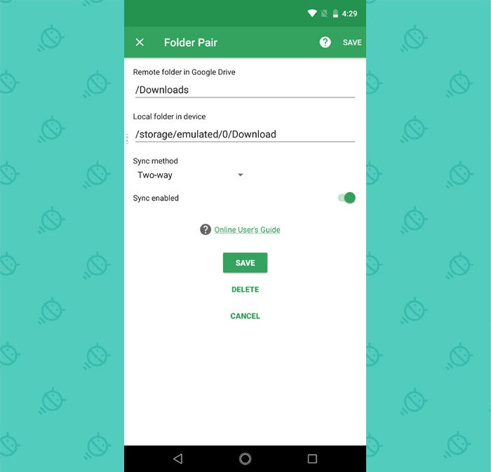 Autosync Google Drive Android
