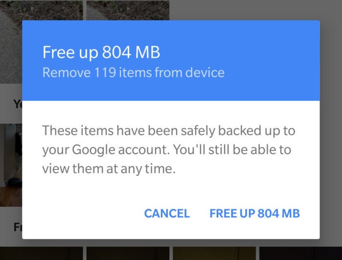 free up space in Google Photos