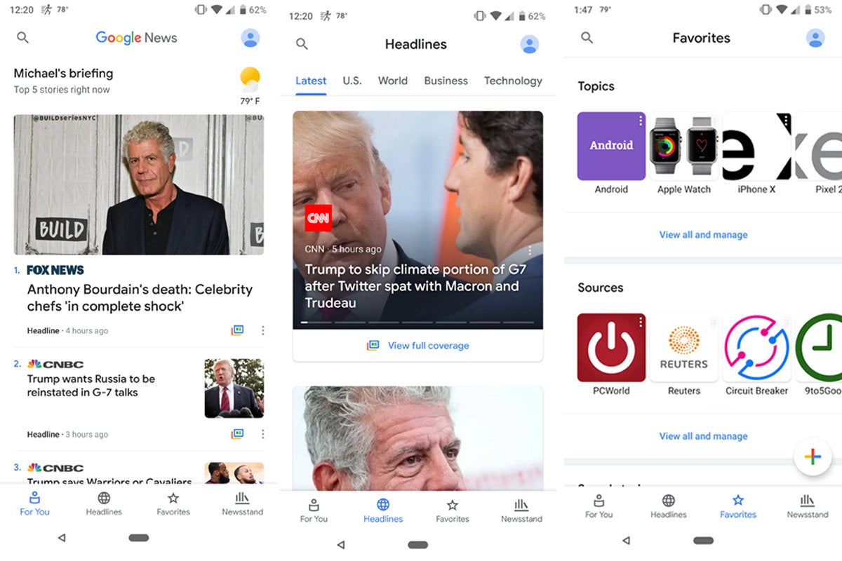 google news interface