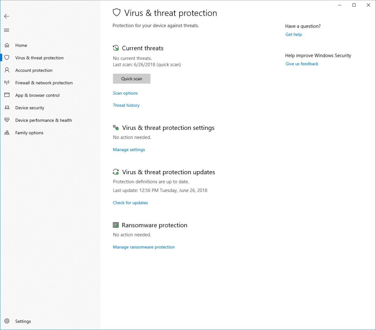   Microsoft Windows 10 Insider Security 