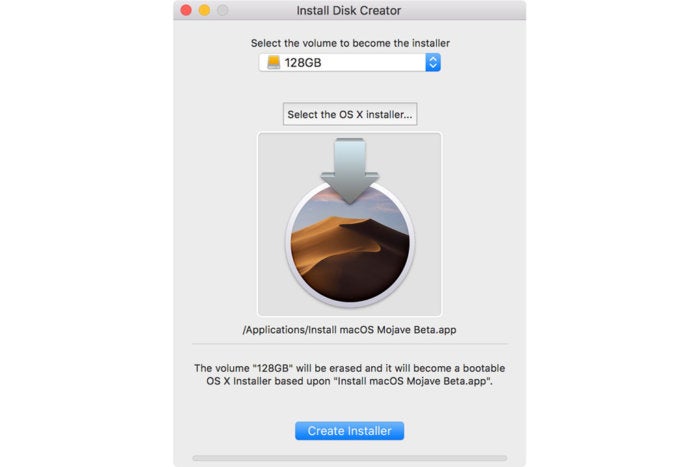 install disk create mojave 1