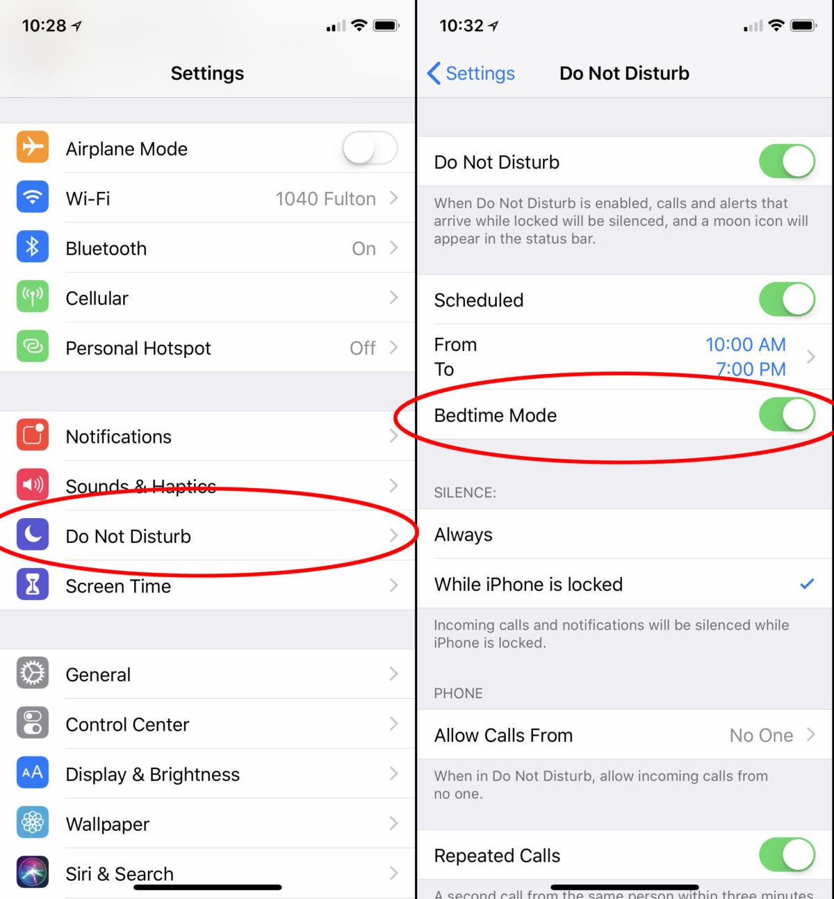 ios12 bedtime mode how to