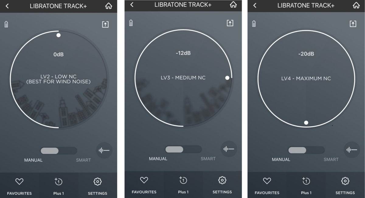 You can choose from several noise cancelling settings.