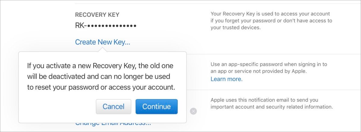recovery key for mac