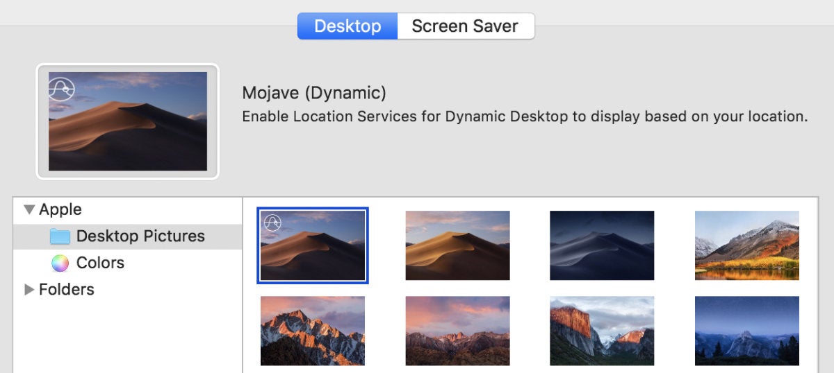 Dynamic desktop. Mojave Dynamic desktop.