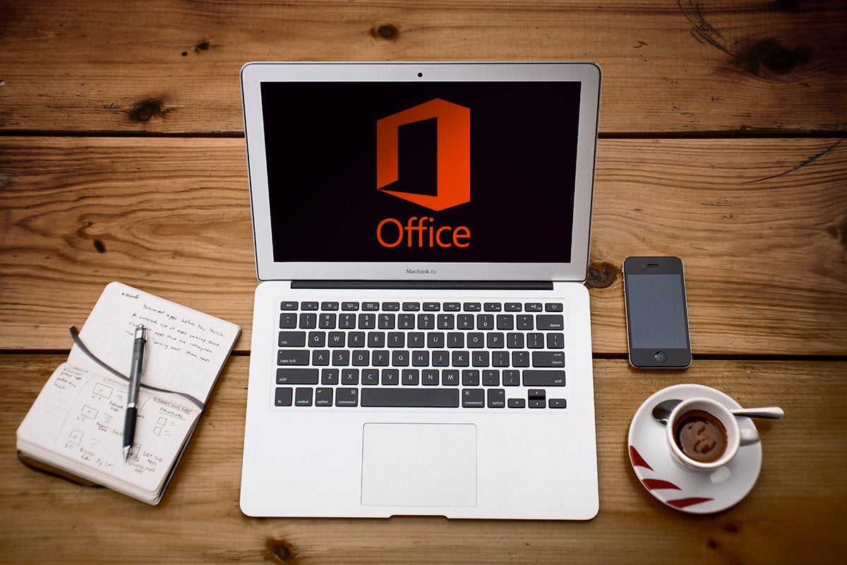 Microsoft Office logo - laptop, workspace
