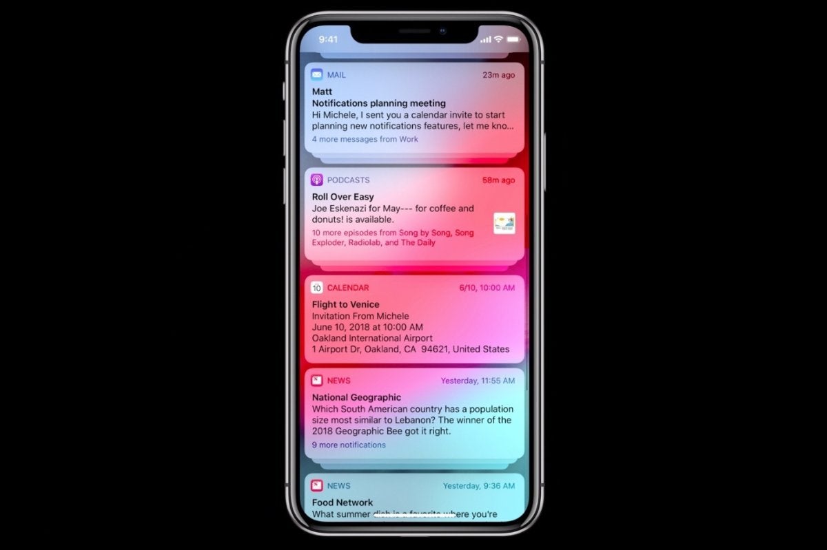 Grouped notifications in iOS 12