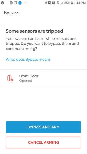 Ring Alarm sensor bypass