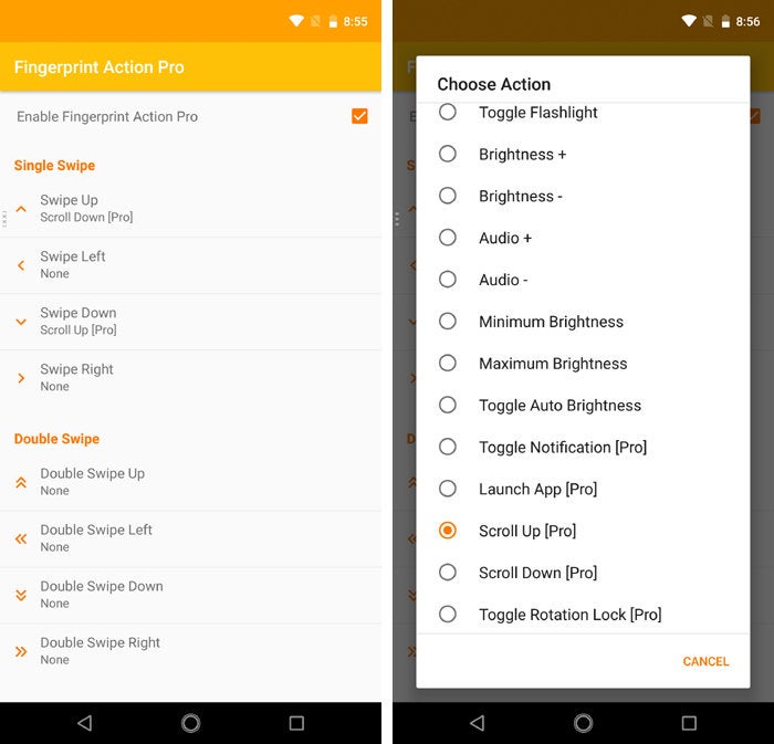 Android efficiency apps - Fingerprint Action Pro