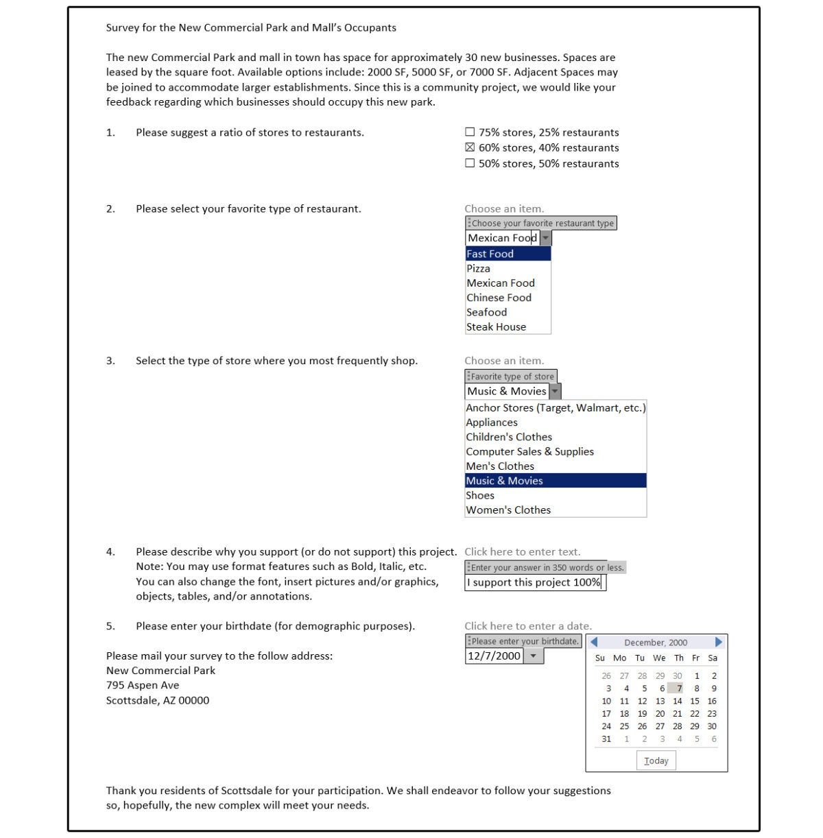 06 new business survey form filled out2